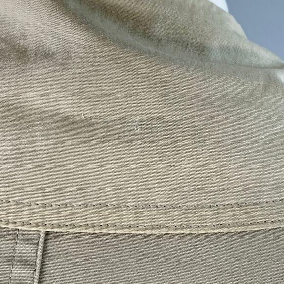 GIORGIO ARMANI Vintage Size L Khaki Cotton Open Front Belted Trenchcoat - Picture 4 of 11